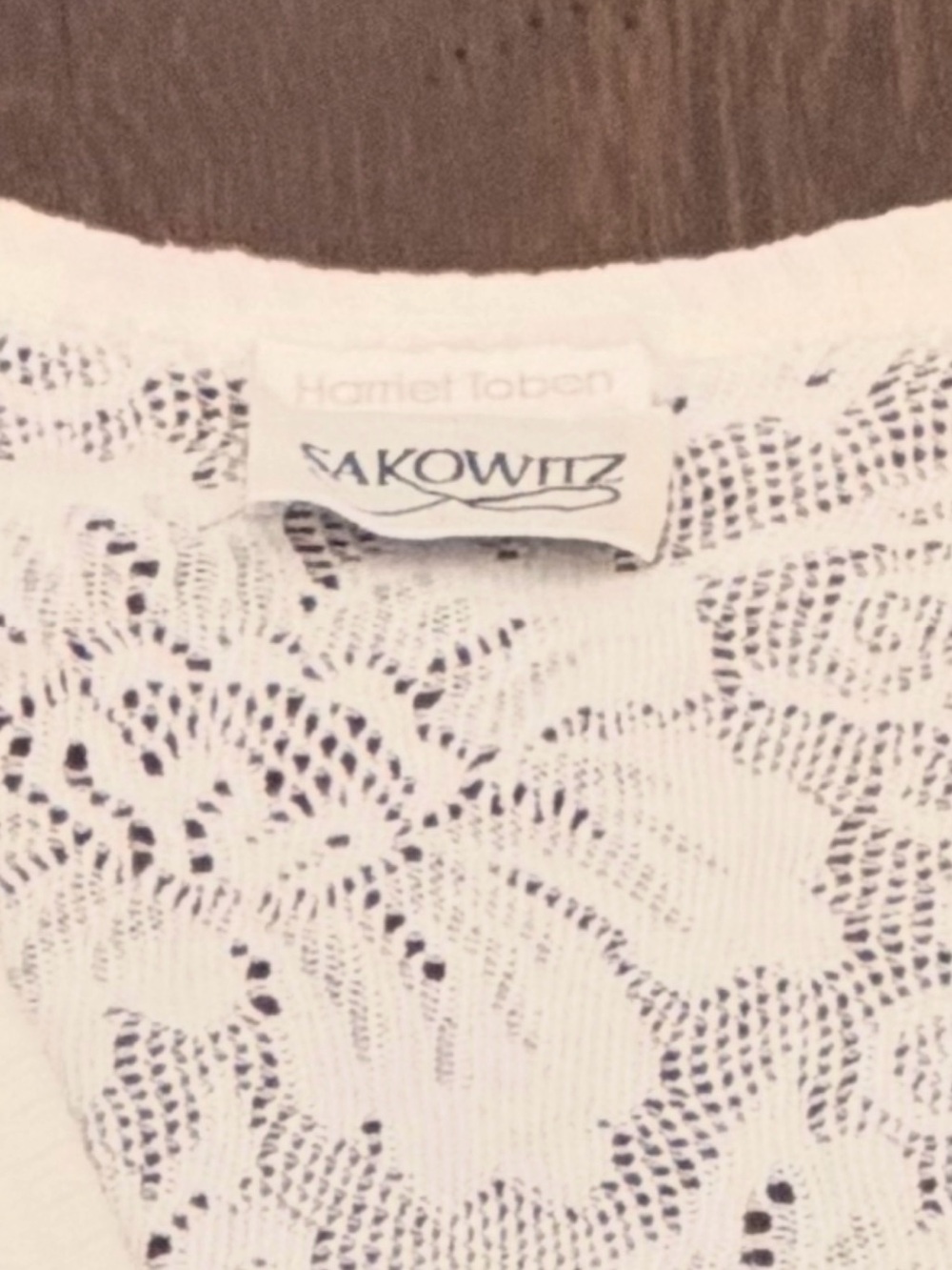 White Sheer Floral Lace Knit Button-Front Cardigan Size Medium - Picture 10 of 10